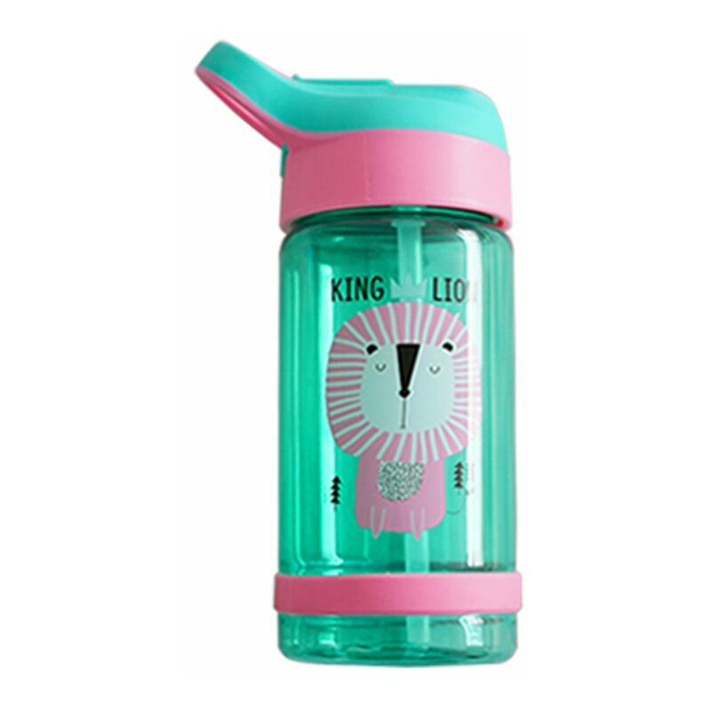 

Happyshopping - Botella de agua para ninos con pajita, 18 onzas a prueba de fugas, no toxico, sin olor, vasos de pajita portatiles para bebes y