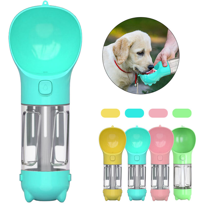 

Botella de agua para perros Botella de agua de viaje para perros Dispensador de agua portatil para perros 300ML con caja de bolsa de caca Pala para