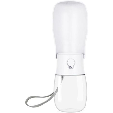 Botella de agua plegable para perros de 300 ml, portátil, ideal para perros, gatos y mascotas, ideal para paseos al aire libre, viajes y bebidas, color blanco.