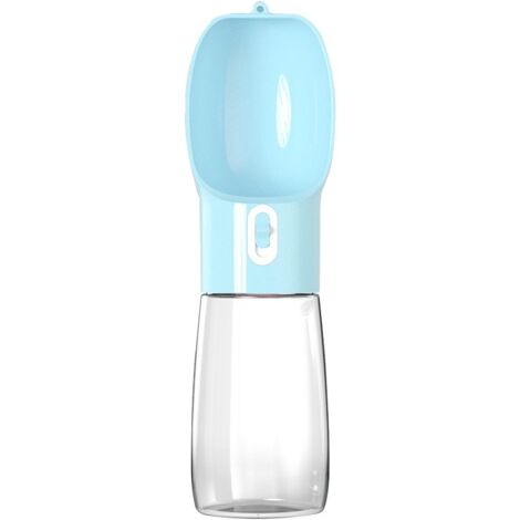 Botella de agua portátil para perros, 400 ml, de plástico, para hidratar a perros u otras mascotas, color azul
