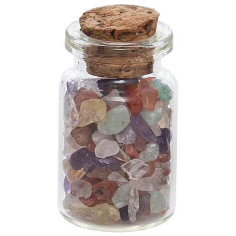 Botella de los deseos de cristal natural, piedras preciosas para la meditación y la sanación, decoración y regalo ideal.