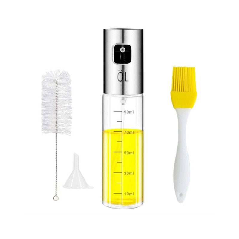 

Botella de spray de aceite 100ml spray de aceite de lluvia Spray de aceite de oliva con accesorio de cepillo Perfecto para la cocina （1pc）