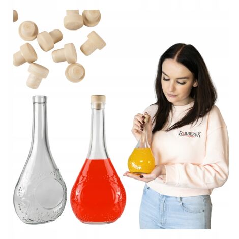 Botella de uva de 500 ml, botellas de vidrio para licores, alcohol, vino, aguardiente de 0,5 l.