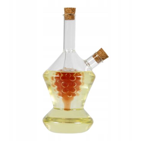 BOTELLA DE UVA DECORATIVA 250ml doble para aceite de oliva vinagre 2 en 1 para tintura de vino