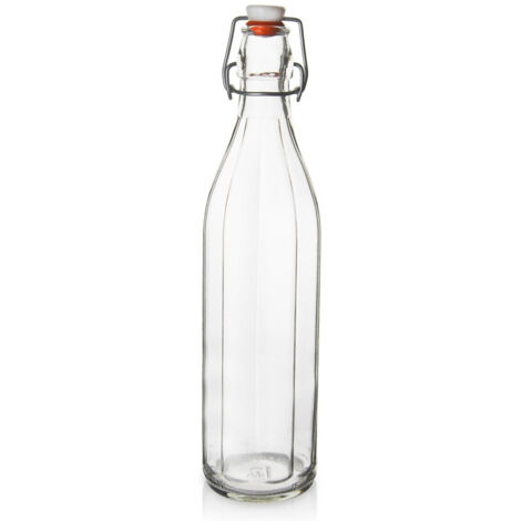 Botella de vidrio con pinza de 1 litro