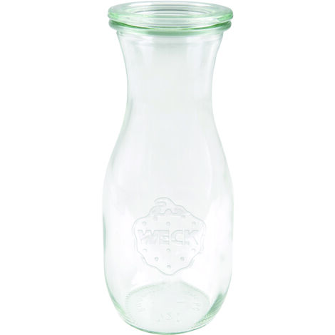 Botella de zumo Weck 500 ml (tarro de conservas de alta calidad con tapa de cristal apto para líquidos resistente al calor apto para microondas apto para horno cristal con borde redondo)764, 6 unidade