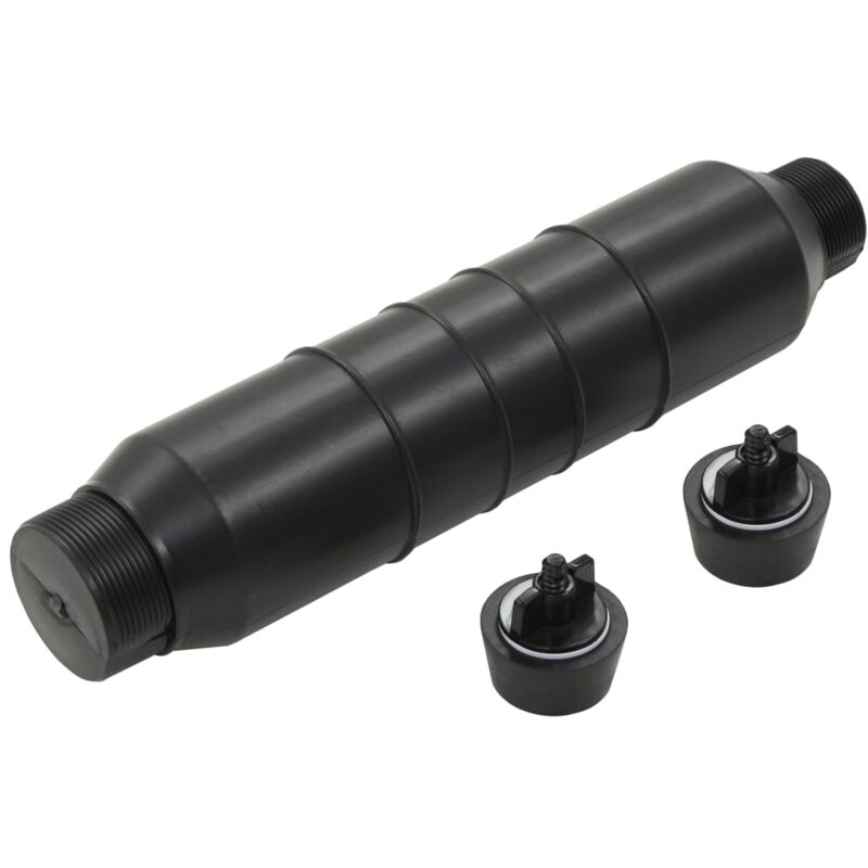 

vidaXL Botella gizzmo de invierno para piscina con 2 tapones HDPE - Negro