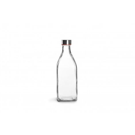 botella ibili square bottle vidrio 1l acero