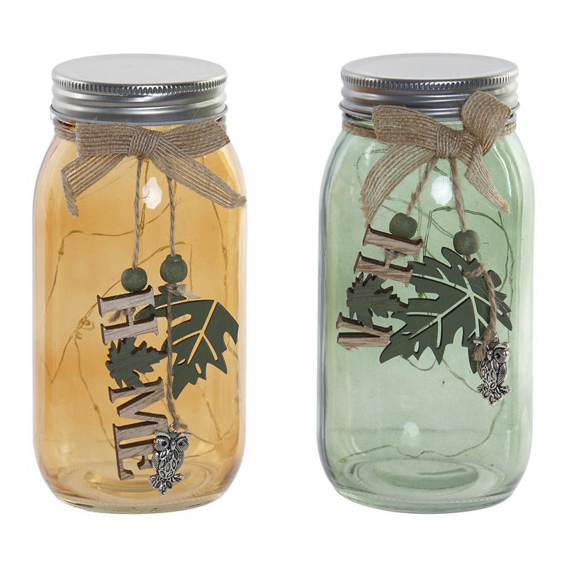

Botella LED DKD Home Decor Cristal Tropical (2 pcs) (10 x 9 x 18 cm)