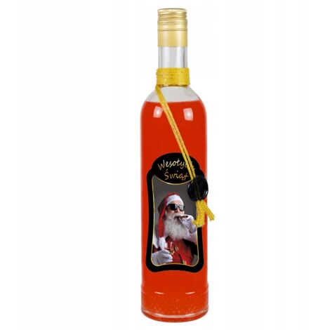 Botella navide帽a de cristal de 500 ml, decorada de primera calidad, para tinturas de vodka.