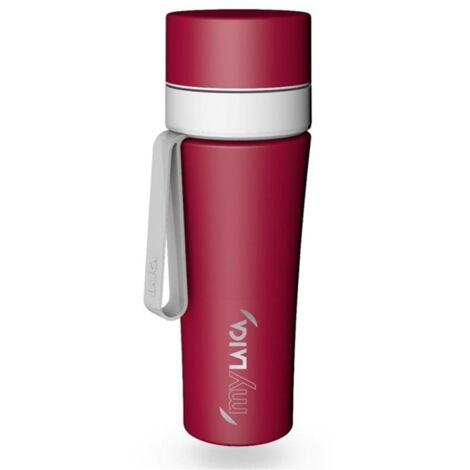 Botella personal 0,5 L deportiva y filtrante en acero inoxidable, color rojo