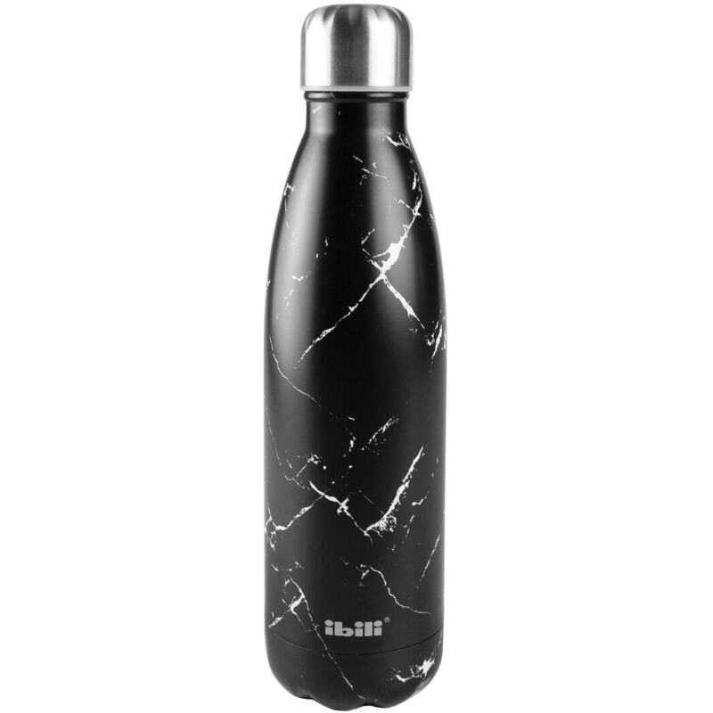 

Botella termo de pared doble sin BPA inoxidable 18/10 500 ml. Black Marble (Ibili 758450E)