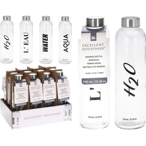 BOTELLA VIDRIO DECORADA 750 ML SURTIDA