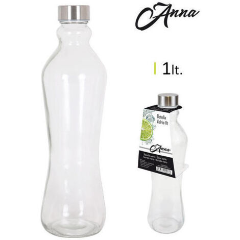 BOTELLA VIDRIO TAPON METAL 1L ANNA