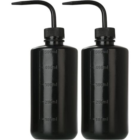 botellas de 500 ml con tapones curvos, ideales para regar suculentas y para usos medicinales, color negro.