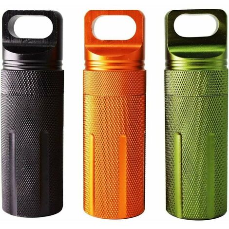 Botellas de aluminio a prueba de fugas, botella de sello de cápsula a prueba de fugas, caja de pastillas, contenedor de supervivencia, botella de almacenamiento de pastillas, caja impermeable EDC,