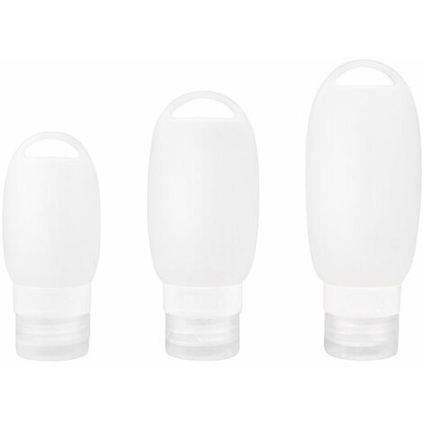 Botellas de viaje a prueba de fugas - Contenedores de viaje transparentes (juego de 3 botellas de viaje).