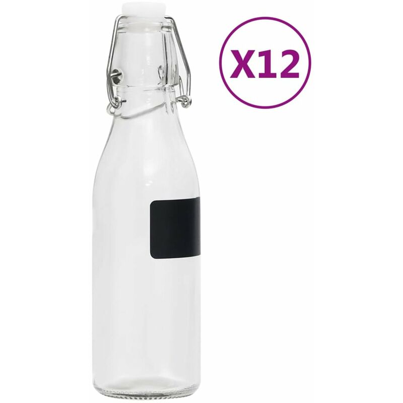 

Botellas de vidrio con cierre de clip 12 unidades 250 ml