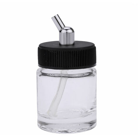 Botellas de vidrio para aerógrafo, 10 Uds., botella para aerógrafo (frascos) con montaje de tapa de adaptador de ángulo de 30 ° para uso en aerógrafos