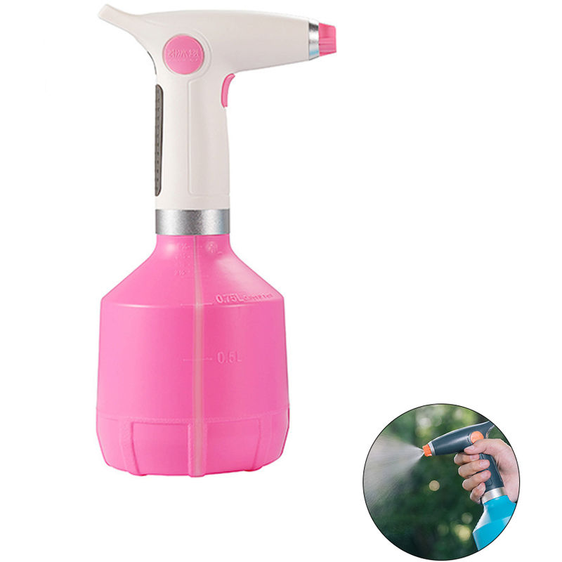 

Botellas del aerosol electrico de la planta electrica de Mister botella de spray de Casa Flor cubierta portatil Spritzer con Boquilla ajustable, Rosa