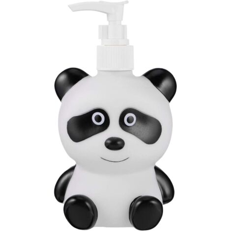 Botellas dispensadoras de jabón de 300 ml, lindas botellas vacías rellenables con bomba de panda para niños, dispensadores de jabón líquido, champú, lociones, cocina y baño