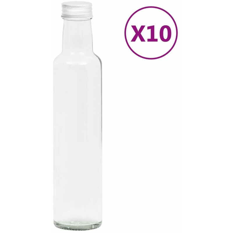 

Botellas pequenas de vidrio con tapon de rosca 10 uds 260 ml