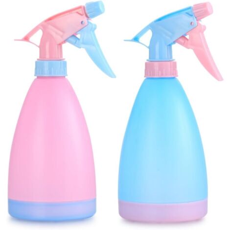 botellas rociadoras para plantas, botellas de agua de plástico vacías, rociadoras al vacío, para jardín, flores, limpieza de cocina y peluquería (azul, rosa)