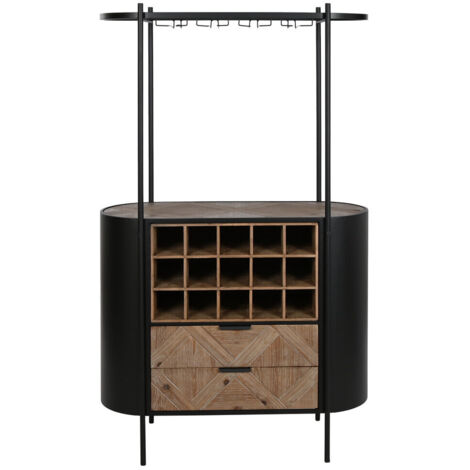 Botellero Abeto Metal 90X36X150 Negro