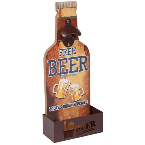 Botellero abridor de botellas 14x37 cm