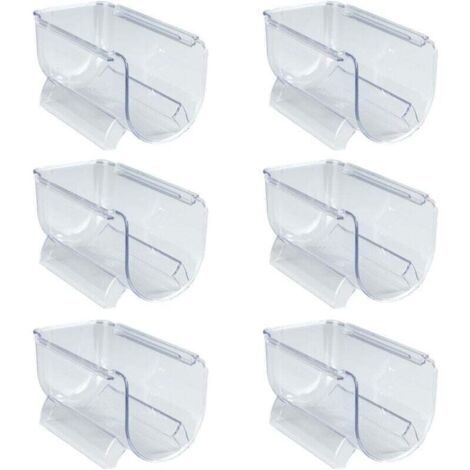 Botellero apilable para frigorífico, juego de 6, plástico PET apto para uso alimentario, 11 x 11 x 20,5 cm, transparente