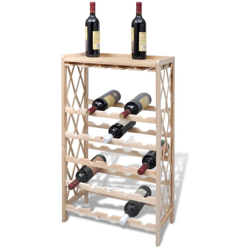 

Botellero con estantes para 25 botellas madera maciza abeto