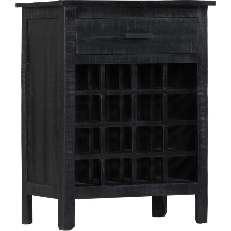 

Botellero de madera de mango maciza negro 56x35x75 cm - Negro - Vidaxl