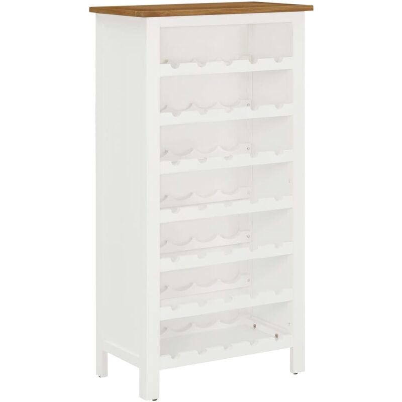 

Botellero de madera maciza de roble 56x32x110 cm - Blanco