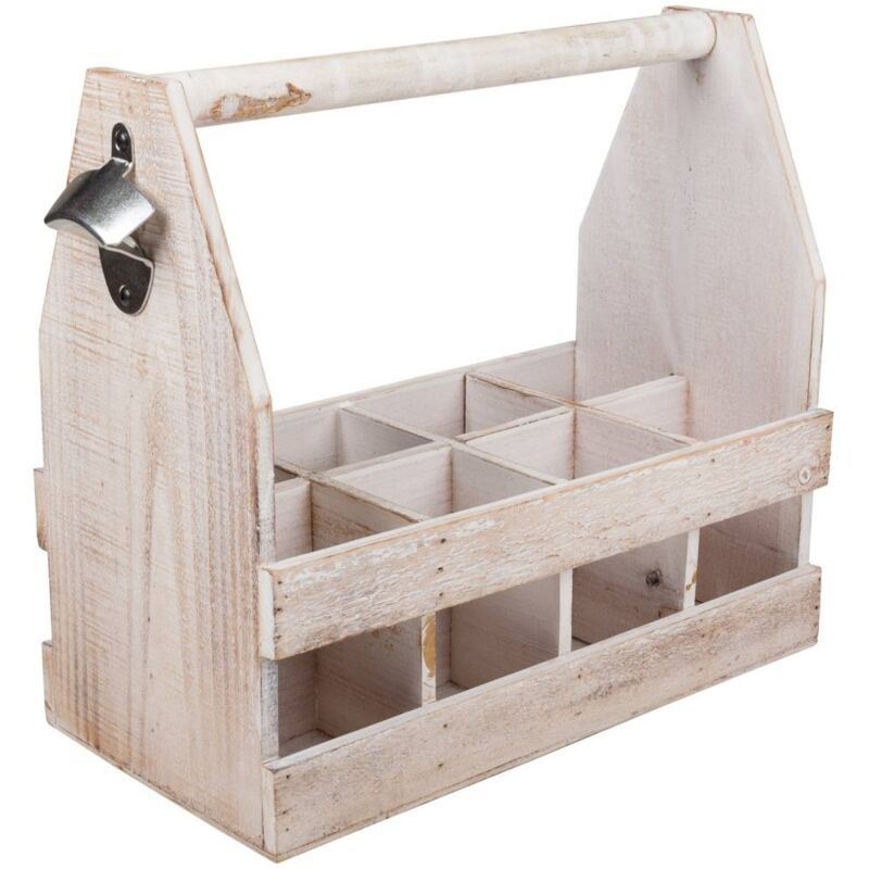 Botellero de madera marrón 37x19x33