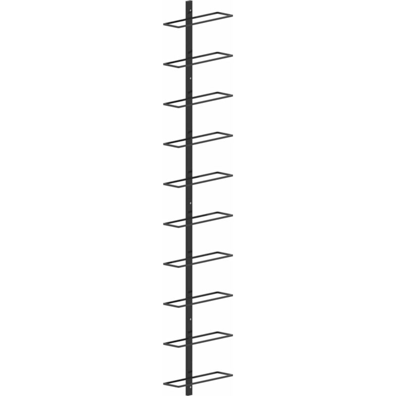 

vidaXL Botellero de pared para 10 botellas metal negro - Negro