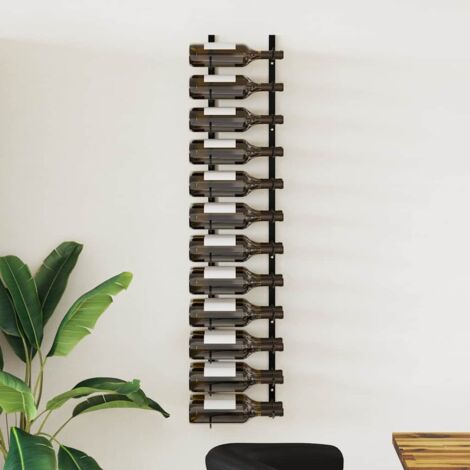 Botellero de pared para 24 botellas hierro negro