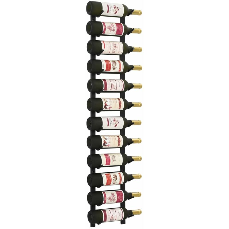 

Botellero de pared para 25 botellas hierro negro - Negro