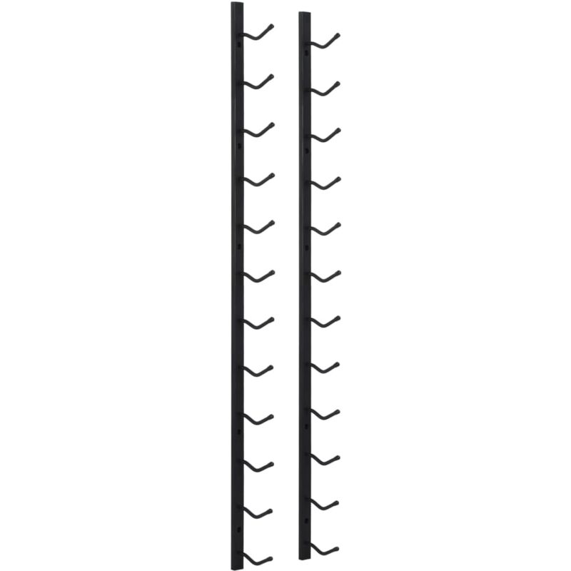 

vidaXL Botellero de pared para 25 botellas hierro negro - Negro