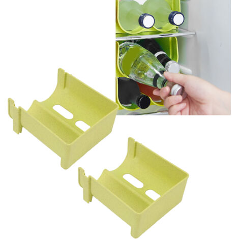Botellero de PP verde, apilable, hueco, de 2 piezas, estante modular para frigorífico o encimera.