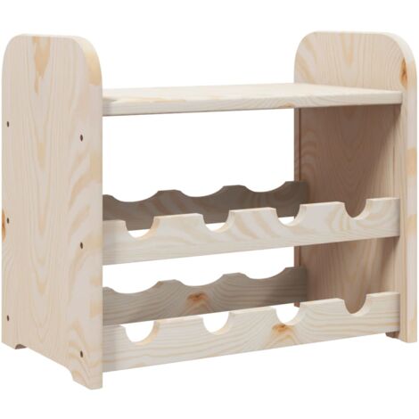 Botellero estante para almacenamiento de vino para hasta 8 botellas 43 x 25 x 37 cm madera de pino DEC024364