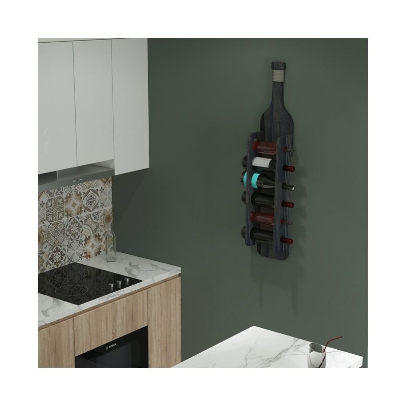 

Homemania Estante de botellas Hektor 21x13,5x104 cm negro - Negro