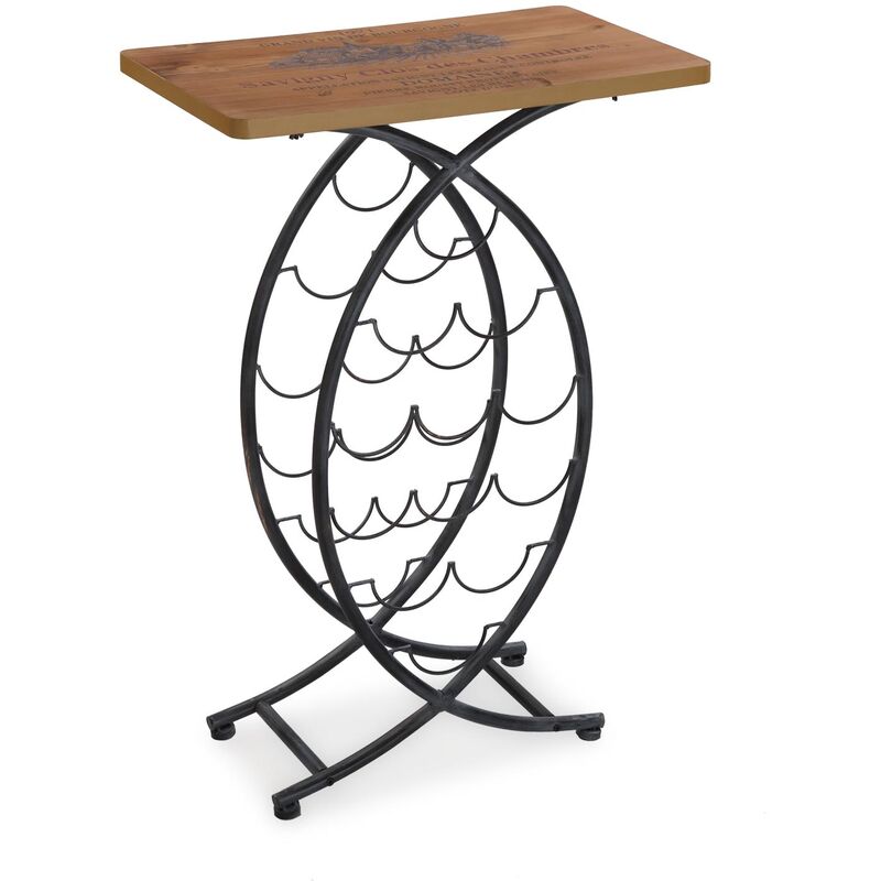 

Versa Vadodara Mueble alto con botellero con estantes de almacenaje, 23x46x90cm - Marrón y negro