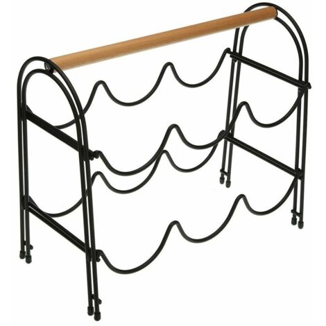 BOTELLERO METAL MADERA 14x27,5x32,7 CM