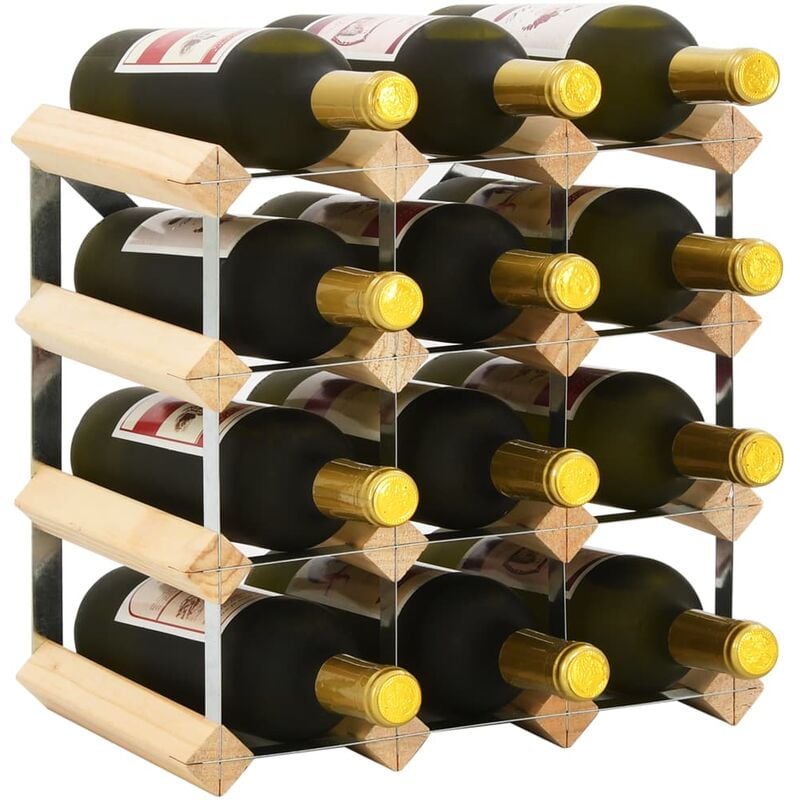 

Botellero para 12 botellas de madera maciza de pino