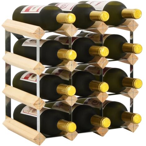 Botellero para 12 botellas de madera maciza de pino vidaXL