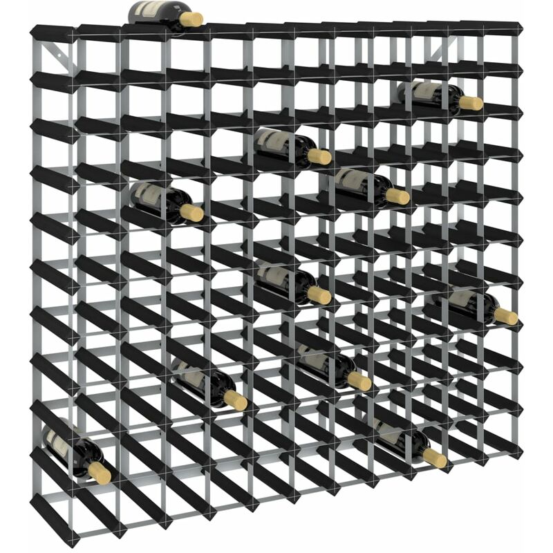 

Botellero para 120 botellas madera maciza de pino negro - Negro
