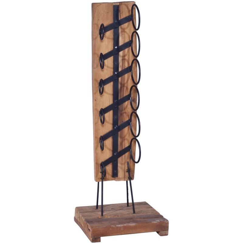 

Botellero para 6 botellas madera maciza de roble 35x35x100 cm