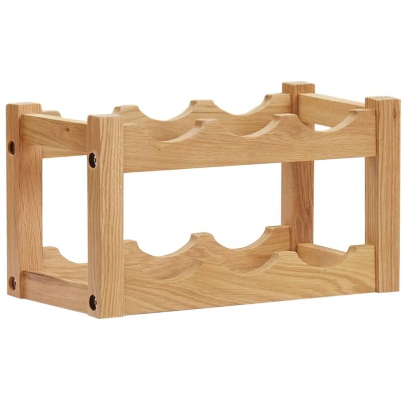 

vidaXL Botellero para 6 botellas madera maciza de roble 37x21x21 cm - Marrón
