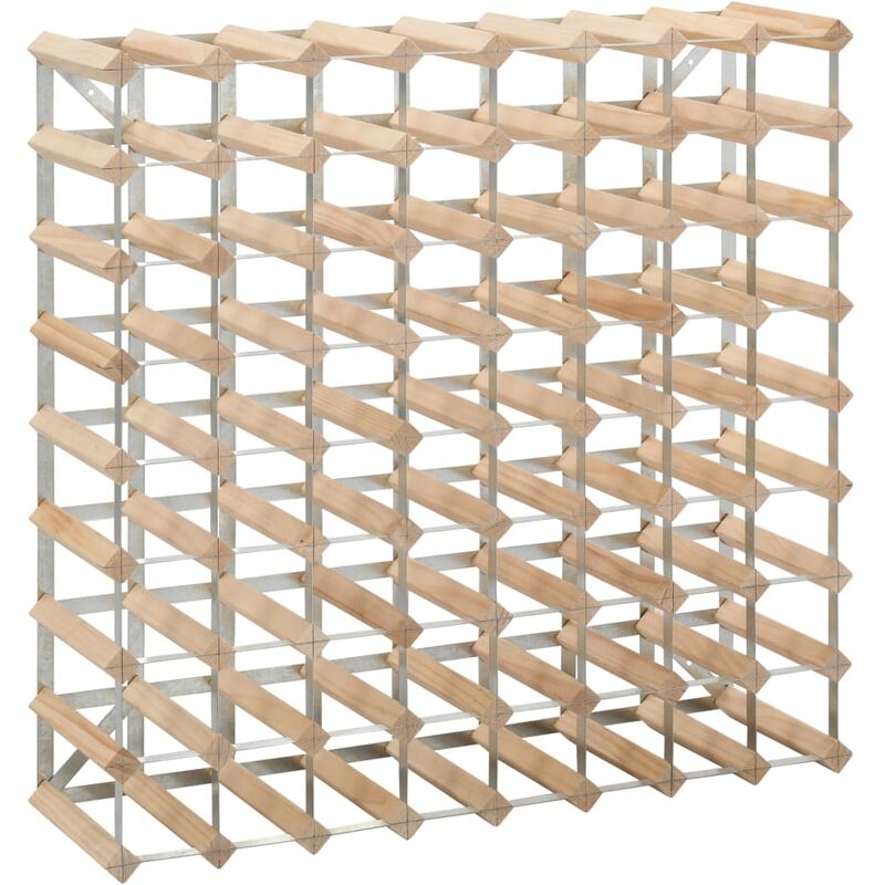 

vidaXL Botellero para 72 botellas de madera maciza de pino - Beige