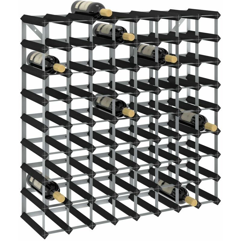 

Botellero para 72 botellas madera maciza de pino negro - Negro